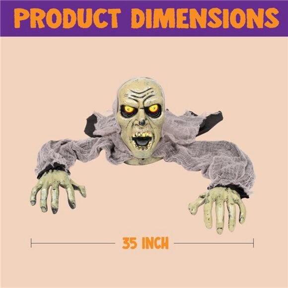 Zombie Halloween Decoration Outdoor Groundbreaker with Sound and Flashing Eyes - Picture 5 of 8